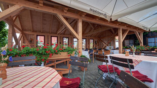 Biergarten im Hotel Gasthof Rössle in Senden bei Ulm